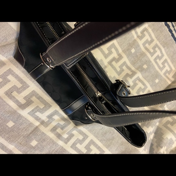 Black Coach Monogram Tote - Picture 9 of 12
